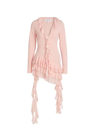 Ronny Kobo Women's Lyla Ruffled Jersey Minidress In Pink