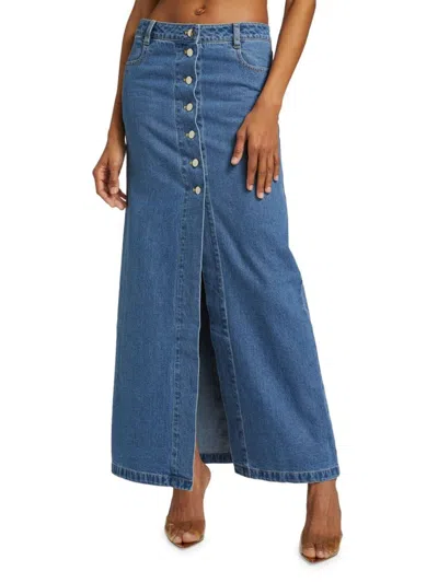 Ronny Kobo Women's Makena Denim Maxi Skirt In Blue