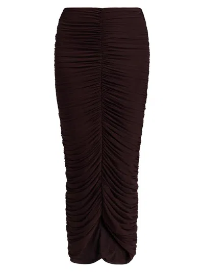 Ronny Kobo Women's Marlo Ruched Skirt In Brown