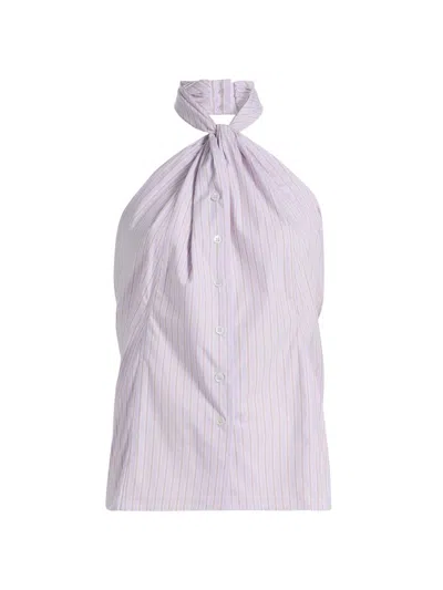 Ronny Kobo Women's Micala Pinstriped Open-back Top In Multi