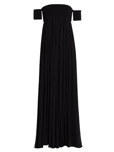 Ronny Kobo Women's Miles Mixed-media A-line Maxi Dress In Black