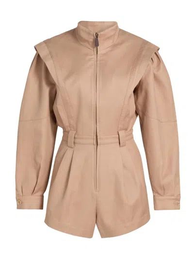 Ronny Kobo Women's Nabil Cotton Romper In Brown