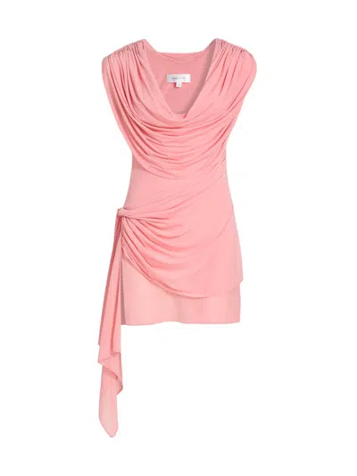 Ronny Kobo Women's Nanita Draped Minidress In Pink