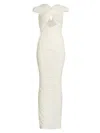 RONNY KOBO WOMEN'S NASHA RUCHED TWISTED CUT-OUT MAXI DRESS