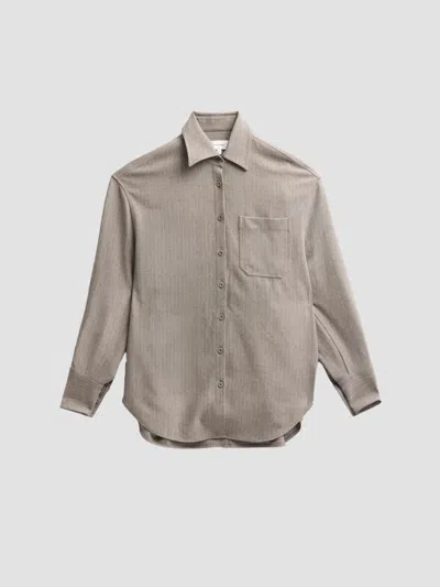 Ronny Kobo Women's Niall Striped Shirt In Grey Stripe