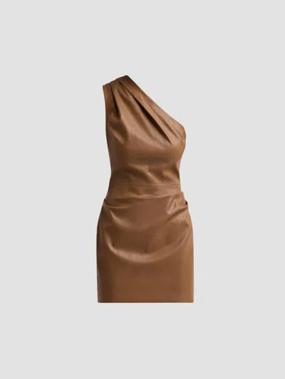 Ronny Kobo Women's Pelle Faux Leather Mini Dress In Saddle