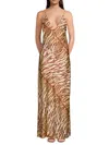 Ronny Kobo Rowan V-neck Maxi Slip Dress In Multi