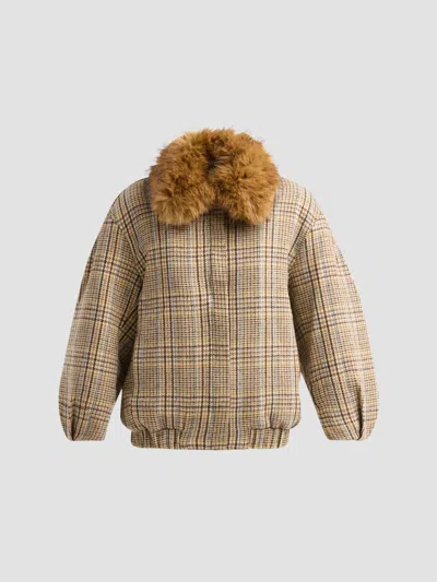 Ronny Kobo Savannah Jacket In Multi In Brown