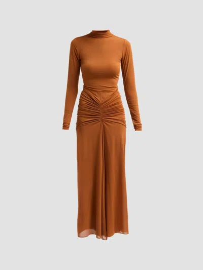 Ronny Kobo Women's Scorpio Gathered Maxi Dress In Brown