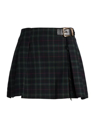 Ronny Kobo Women's Tana Plaid Wrap-style Miniskirt