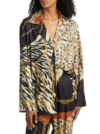 Ronny Kobo Women's Valentina Animal-chain-print Top In Multi