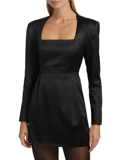 Ronny Kobo Women's Valentina Squareneck Minidress In Black