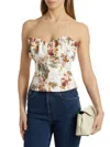 Ronny Kobo Vittoria Corset Top In Muted Floral In Multi