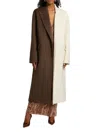 Ronny Kobo Wendalin Bi-colored Tailored Coat In Chocolate Brown Ivory In Multi