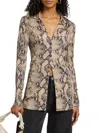 Ronny Kobo Women's Zena Snake-print Shirt In Natural Multi