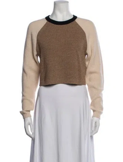 Pre-owned Ronny Kobo Wool Colorblock Pattern Sweater In Neutrals