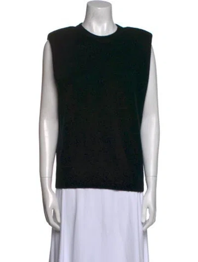Pre-owned Ronny Kobo Wool Crew Neck Sweater In Black
