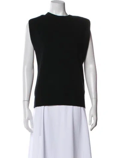 Pre-owned Ronny Kobo Wool Crew Neck Sweater In Black