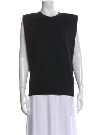 Pre-owned Ronny Kobo Wool Crew Neck Sweater In Black