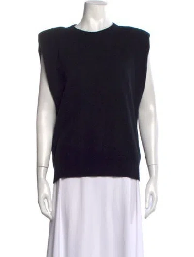 Pre-owned Ronny Kobo Wool Crew Neck Sweater In Black