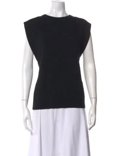 Pre-owned Ronny Kobo Wool Crew Neck Sweater In Black