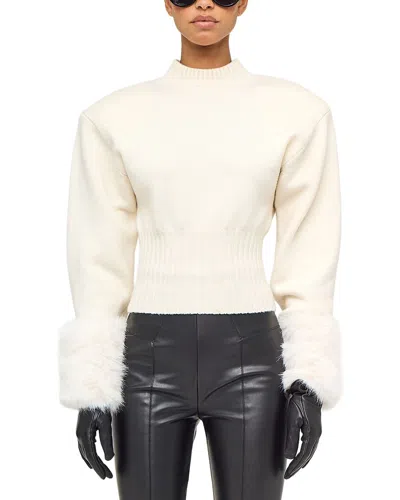 Ronny Kobo Wool Jenner Knit Top In Neutral