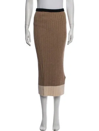 Pre-owned Ronny Kobo Wool Midi Length Skirt In Neutrals