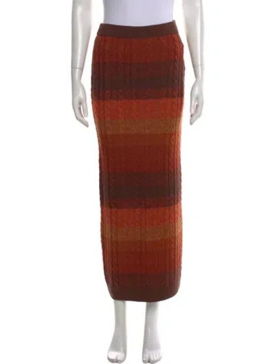Pre-owned Ronny Kobo Wool Midi Length Skirt In Orange
