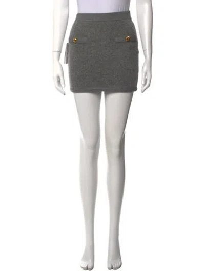 Pre-owned Ronny Kobo Wool Mini Skirt W/ Tags In Grey