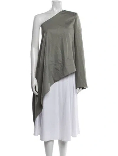 Pre-owned Ronny Kobo Wool One-shoulder Top W/ Tags In Green