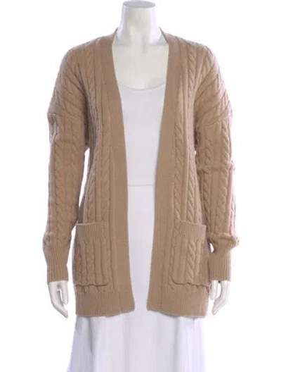Pre-owned Ronny Kobo Wool Open Front Sweater In Neutral