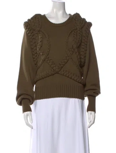 Pre-owned Ronny Kobo Wool Scoop Neck Sweater In Green