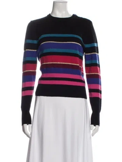 Pre-owned Ronny Kobo Wool Striped Sweater In Blue
