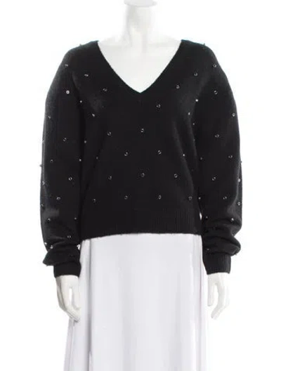 Pre-owned Ronny Kobo Wool V-neck Sweater In Black