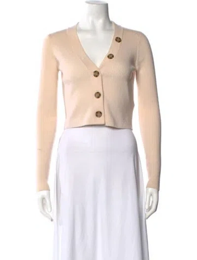 Pre-owned Ronny Kobo Wool V-neck Sweater In Neutral