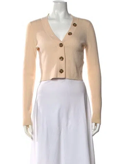 Pre-owned Ronny Kobo Wool V-neck Sweater In Neutrals