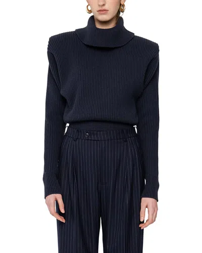 Ronny Kobo Wool-blend Camilla Knit Top In Black