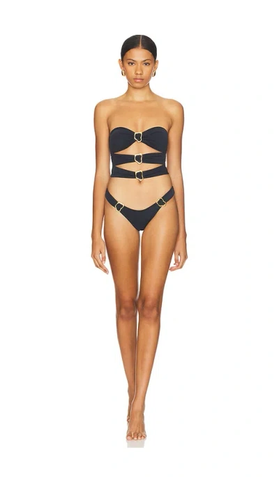 Ronny Kobo X Reina Olga Cage Bikini Set In Black