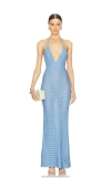 Ronny Kobo Yael Knit Maxi Dress In Blue