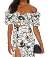 Ronny Kobo Zano Top In Floral Noir Print In Multi