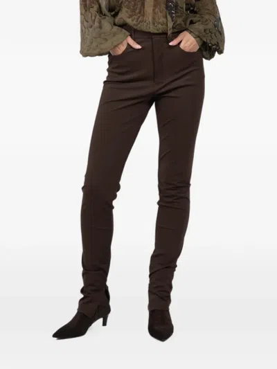 Ronny Kobo Zip-up Trousers In Brown