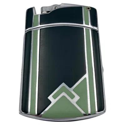 Pre-owned Ronson 1930  Tuxedo Art Deco Mint And Dark Green Cigarette Lighter / Case Combo