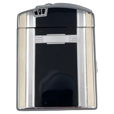 Pre-owned Ronson 1930s Art Deco  Twenty Cigarette Case Lighter Combo W Original Flint Brush In Black
