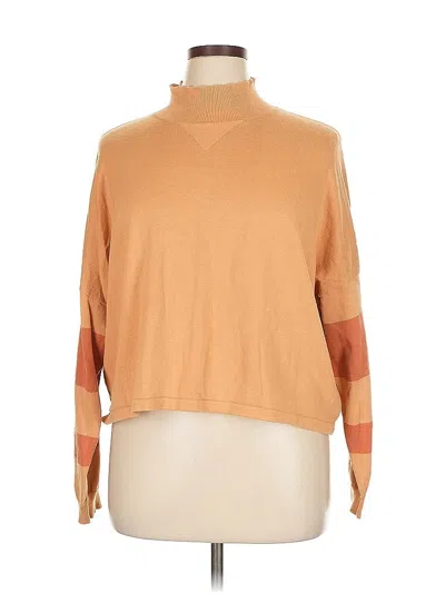 Pre-owned Roolee 3/4 Sleeve Turtleneck In Orange
