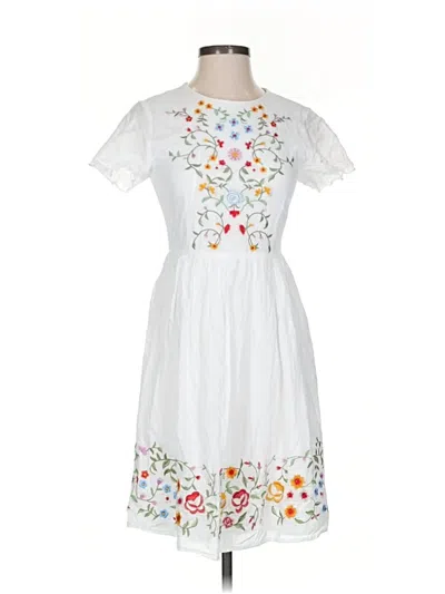 Pre-owned Roolee Casual Dress In White