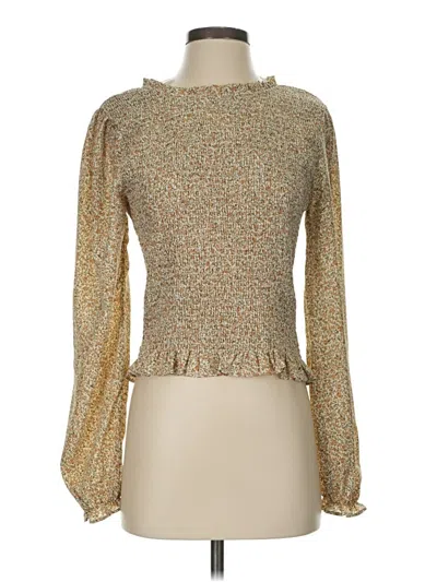 Pre-owned Roolee Long Sleeve Blouse In Gold
