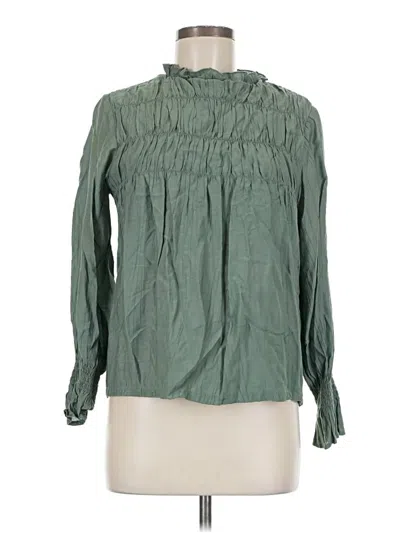 Pre-owned Roolee Long Sleeve Blouse In Green