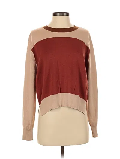 Pre-owned Roolee Long Sleeve Top Burgundy Crew Neck Tops