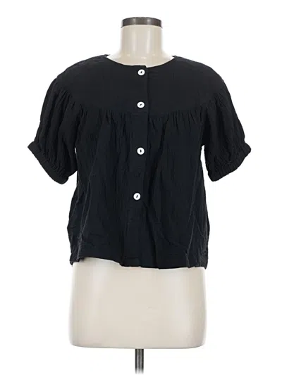 Pre-owned Roolee Short Sleeve Blouse In Black
