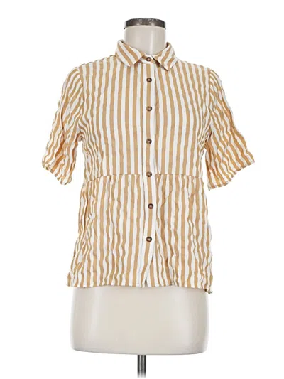 Pre-owned Roolee Short Sleeve Blouse In Gold